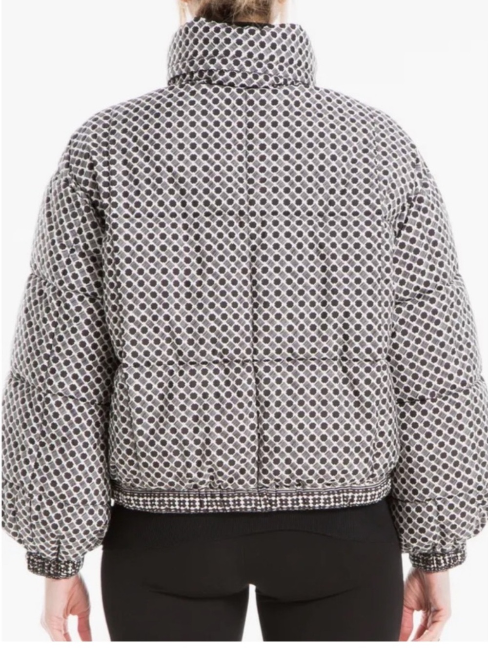 MAX STUDIO Print Puffer Jacket - Black & White